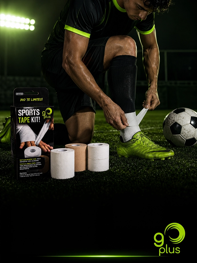 Aplicación de tela adhesiva deportiva para Fútbol